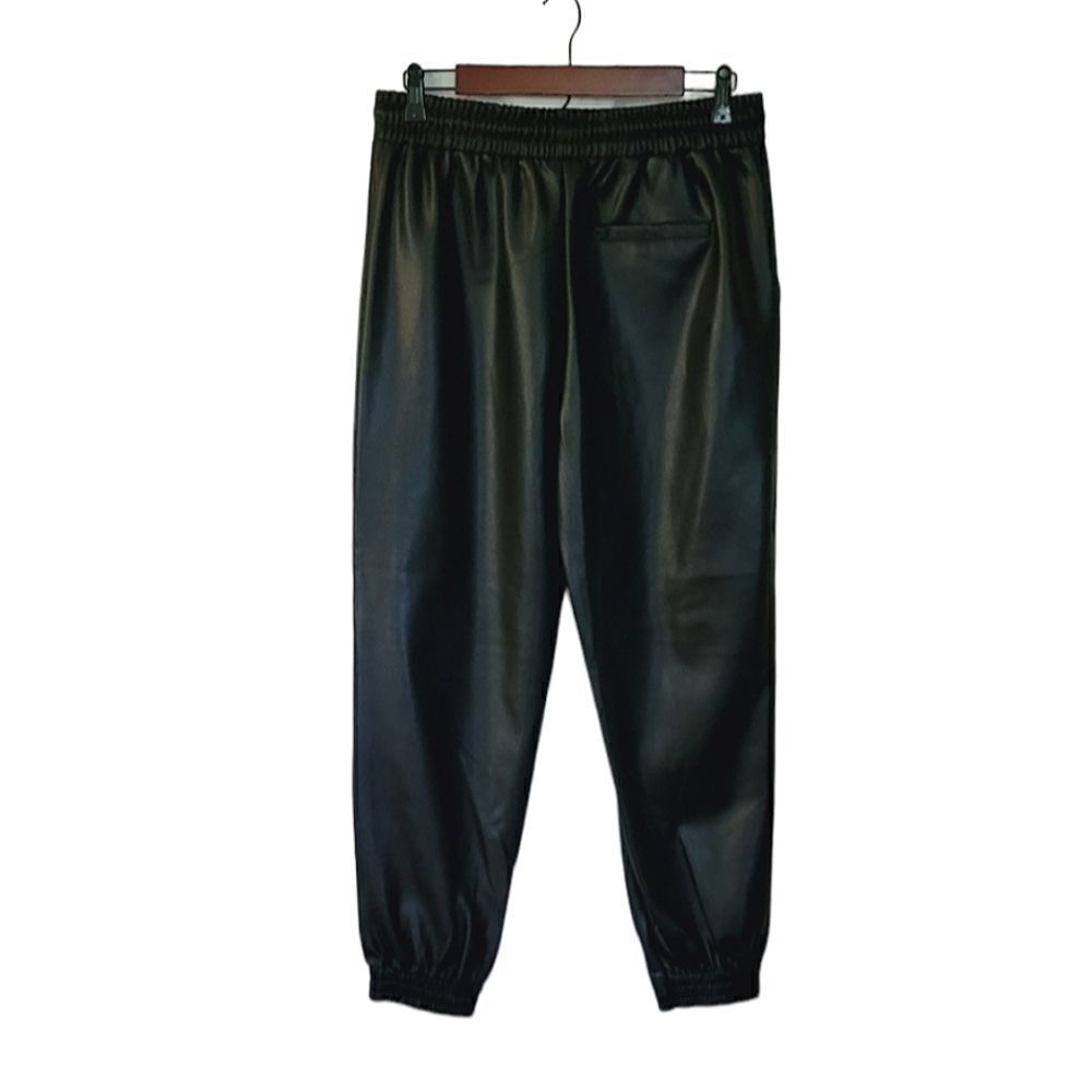 Truth By Republic Black Faux Leather Drawstring Jogger Pants Size M NWOT - Picture 3 of 8